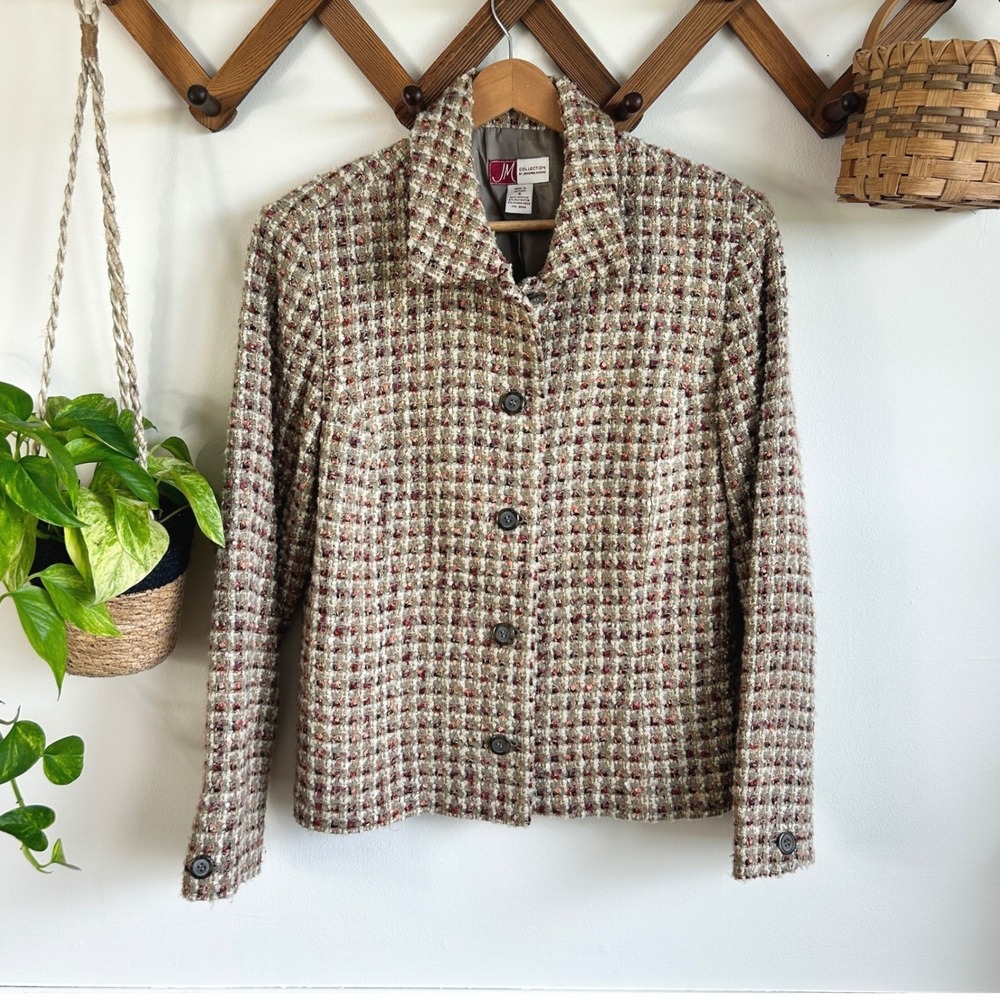 Vintage JM Collection Jennifer Moore Multi Color Boucle Tweed Blazer Jacket